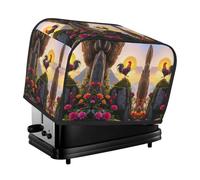 Cliff Rooster Sunrise Toaster Cover 2 Slice, Waterproof Bread Machine Covers with Pockets Universal Size Kitchen Small Appliance Cover with Handle, Dust and Fingerprint Protection