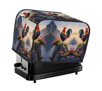 Cliff Rooster Toaster Cover 2 Slice, Waterproof Bread Machine Covers with Pockets Universal Size Kitchen Small Appliance Cover with Handle, Dust and Fingerprint Protection