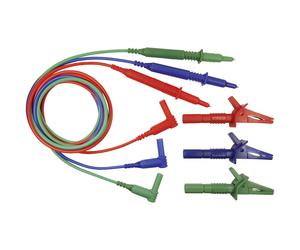 Cliff Safety Test Lead Set 4mm Plug 1.5m Blue/Green/Red