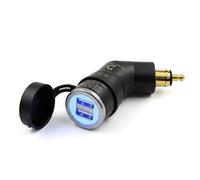 Cliff Top 3.3 Amp DIN Hella Powerlet Plug to Dual USB Charger Adapter, Compatible with BMW, Triumph Tiger, Ducati Motorcycles, iPhone, and GPS SatNav