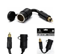 Cliff Top DIN to Cigarette Lighter Adapter, 12V/24V Hella DIN to Cigarette Plug Socket Adapter with 4.5 cm Semi-Rigid Cable, Motorcycle Socket Adapter