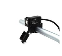 Cliff Top Heavy Duty Motorcycle USB Charger, Dual Port 20W Waterproof USB Socket with Magnetic Switch, Aluminium Housing for 7/8", 1", 1 1/4" Handlebars, Battery Drain Prevention