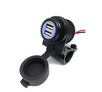 Cliff Top Heavy Duty Waterproof Motorcycle USB 5V 3.3 Amp Dual USB Charging Port for 7/8-1" Handlebar ATV UTV Smart Phone GPS Tablet Camera
