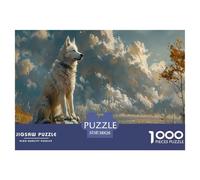 Cliff Top Lone Wolf Jigsaw Puzzles for Adults Interesting Puzzles 1000 Jigsaws Educational Games for Adults Gifts 38x26cm/1000pcs