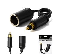 Cliff Top Motorcycle DIN Hella Plug to Cigarette Lighter Socket Adapter - 12V/24V Extension Cable Converter, Compatible with BMW, Triumph, Ducati Motorcycles, Touring Bikes, Cars and Trucks