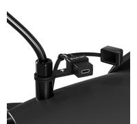 Cliff Top Waterproof Motorcycle USB Socket, 18W PD Type-C Quick Charge, 10mm Rear View Mirror Mount Motorbike USB Charger with SAE Fused Connector