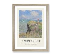 Cliff Walk At Pourville By Claude Monet Exhibition Museum Painting Framed Print | A3 Oak Framed Wall Art | Ready to Hang | Modern Landscape Picture | Living Room Bedroom Lounge Office