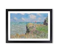 Cliff Walk at Pourville by Claude Monet Framed Print | A2 Black Framed Wall Art | Ready to Hang | Modern Landscape Picture | Living Room Bedroom Lounge Office