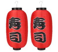CliffofLove 10 Inch Foldable Traditional Cloth Hanging Lantern Traditional Japanese Style Red Lanterns for Hotel Sushi Bar Restaurant Decorations