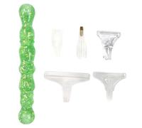 CliffofLove 5D Cross Stitch Diamond Rhinestone Beads Picker with Metal Tips Pen Drill Bead Dot Pens with 5 Replacement Head for Beginner Embroidery Nail Art (Green)