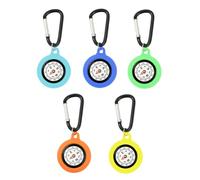 CliffofLove 5Pcs Bushcraft Compass with Carabiner Hook Portable Camping Compass Camping Pocket Compass for Outdoor Activities