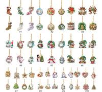 CliffofLove 6pcs Xmas Owl 2D Flat DIY Art Pendant Wall Door Decoration