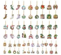 CliffofLove 6pcs Xmas Owl 2D Flat DIY Art Pendant Wall Door Decoration