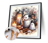 CliffofLove Halloween Ghosts DIY Paint by Numbers Kits Drawing Paintwork on Canvas 40x40cm Without Frame Painting by Numbers for Beginners Adults Gift Home Wall Decor