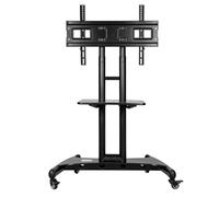 CliffofLove Portable Mobile TV Stand with Wheels for 32 To 75 Inch LED/LCD/OLED TVs Hight Adjustable Universal Flat Curved Screens Mount with Shelf Max Load 45kg