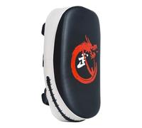 CliffofLove PU Leather Boxing Target Pads Curved Kicking Pad for MMA Muay Thai (Black white)