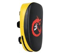 CliffofLove PU Leather Boxing Target Pads Curved Kicking Pad for MMA Muay Thai(Black Yellow)