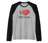 Clifford The Big Red Dog I Heart Clifford Childrens Books Raglan Baseball Tee