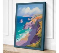 Cliffs Above Turquoise Waters Canvas Wall Art Print 18x12 Inch (46 x 30 cm)