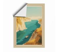 Cliffs and Calm Waters Vintage Unframed Wall Art Print A1 (84.1×59.4cm), Wall Decor for Living Room, Bedroom, Office & Home, Art Gift