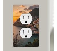 Cliffs And Coasts Outlet Covers 1 Gang Duplex Light Switch Cover Unbreakable Polycarbonate Decorative Switch Plates Electrical Receptacle Faceplate Wall Plate For Bathroom Kitchen Home Decor