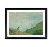 Cliffs at Pourville by Claude Monet Framed Print | A2 Black Framed Wall Art | Ready to Hang | Modern Landscape Picture | Living Room Bedroom Lounge Office