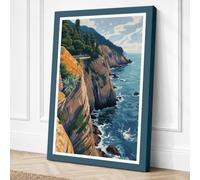 Cliffs at the Edge Coastal Canvas Wall Art Print 18x12 Inch