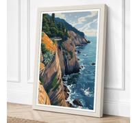 Cliffs at the Edge Coastal Canvas Wall Art Print 18x12 Inch