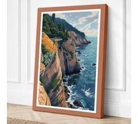 Cliffs at the Edge Coastal Canvas Wall Art Print 24x16 Inch