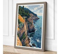 Cliffs at the Edge Coastal Canvas Wall Art Print 30x20 Inch