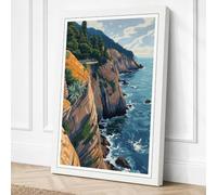 Cliffs at the Edge Coastal Canvas Wall Art Print 30x20 Inch