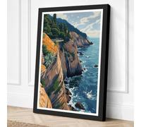 Cliffs at the Edge Coastal Canvas Wall Art Print 36x24 Inch