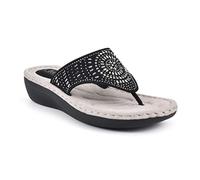 CLIFFS BY WHITE MOUNTAIN Women's Cienna Sandal, Black, 9 UK