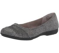 CLIFFS BY WHITE MOUNTAIN Women's Clara Ballet Flat, Pewter/Glitter/Fabric, 9.5 Wide