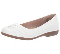 CLIFFS BY WHITE MOUNTAIN Women's Clara Ballet Flat, White Burnished Smooth, 4 UK
