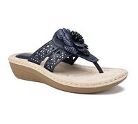 CLIFFS BY WHITE MOUNTAIN Women's Cynthia Sandal, Navy/Smooth, 5 UK