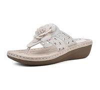 CLIFFS BY WHITE MOUNTAIN Women's Cynthia Sandal, White/Smooth, 7 UK