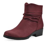 CLIFFS BY WHITE MOUNTAIN Women's Durbon Cushioned Ankle Bootie, Burgundy/Fabric, 7.5 UK