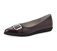 CLIFFS BY WHITE MOUNTAIN Women's Miliani Cushioned Buckle Flat, Oxblood/Patent, 6 UK