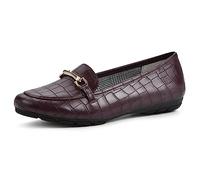CLIFFS BY WHITE MOUNTAIN Women's Shoes Glowing Loafer Flat, Burgundy/Croco/Print, 7 Wide
