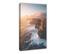 Cliffs of Moher at Sunrise Art Print Canvas Poster Wall Art Decor Print Picture Paintings for Living Room Bedroom Decoration 12x18inch(30x45cm)