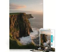 Cliffs of Moher at Sunset 1000 Piece Jigsaw Puzzle for Adults Creative Fun Sharp Color Fun Challenge Birthday Art Gift (38x26cm)