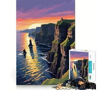 Cliffs of Moher at Sunset Jigsaw Puzzle for Teenagers 1000 Pieces Logic Play Sharp Cut Family Enjoyable (50x75cm)