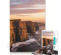 Cliffs of Moher at Sunset Jigsaw Puzzles 1000 Pieces Logic Game Anxiety Relief Pattern Assemble Art Display (38x52cm)