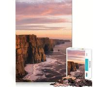 Cliffs of Moher at Sunset Teenager Jigsaw Puzzles 1000 Pieces Logic Play Neat Thick Family Enjoyable Furniture Decor (38x52cm)