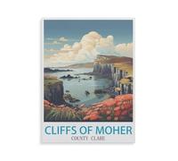 Cliffs of Moher, County Clare, Ireland，DIY Paint by Numbers for Adults Beginner, Easy Paint by Numbers for Beginner,Acrylic Watercolor Paint by Number for Kids Gift Decor(30x40cm) -GR23