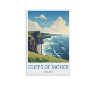 Cliffs of Moher Ireland Vintage Travel Poster Landscape 08x12inch(20x30cm) Print Poster Home Bathroom Bedroom Office Living Room Decor Canvas Poster
