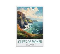 Cliffs of Moher Ireland Vintage Travel Poster Mountain 12x18inch(30x45cm) Print Poster Home Bathroom Bedroom Office Living Room Decor Canvas Poster