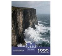 Cliffs with Crashing Waves 1000 Piece Jigsaw Puzzles Impossible Hard Challenge Modern Paisaje Classic Educational Games for The Whole Gifts for Women Men 70x50cm/1000pcs