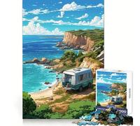 Cliffside Caravan Views 1000 Piece Jigsaw Puzzles for Adults Stress Free DownTime Game Enjoyable Challenge Nice Art (50x75cm)